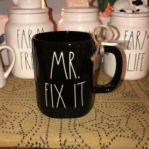 Rae Dunn MR. FIX IT Mug with Wrench Charm Shiny Black